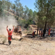 Niebla despide entre aplausos a los efectivos de la UME que han ayudado a estabilizar el incendio