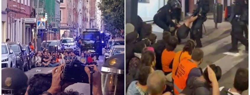 Enorme despliegue policial en Madrid para que un fondo de inversión pueda desahuciar a Maricarmen