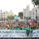 Una marea verde por la educación pública desborda Madrid y termina junto a la acampada por la vivienda en Sol: “Tenemos los mismos enemigos”