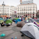 Las cámaras de la Puerta del Sol se desconectan mientras permanecen los manifestantes acampados
