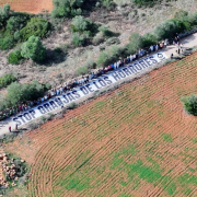 Decenas de vecinos hacen una cadena humana contra una nueva granja avícola de una polémica empresa de Mallorca